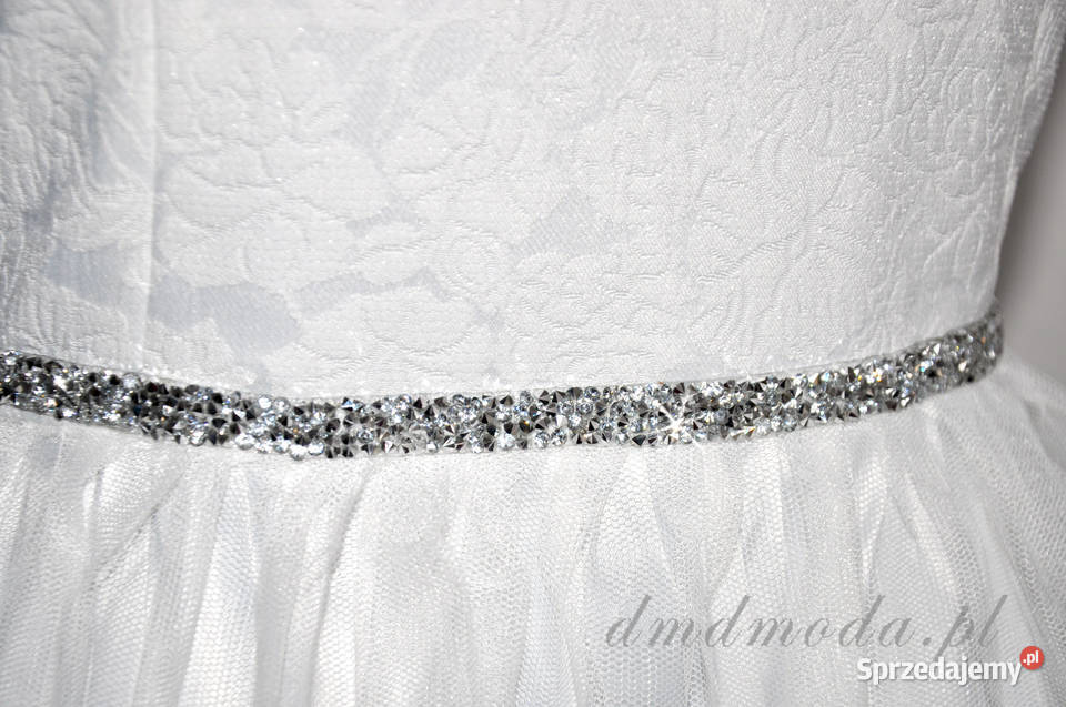 Śmietankowa sukienka dziewczęca z tiulem 158 9 lat+ Odzież Kielce