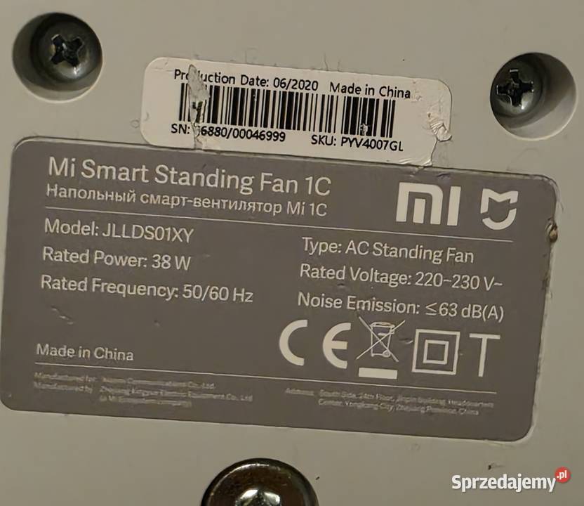 Wentylator XIAOMI Mi Smart Standing Fan 1C wielkopolskie Poznań