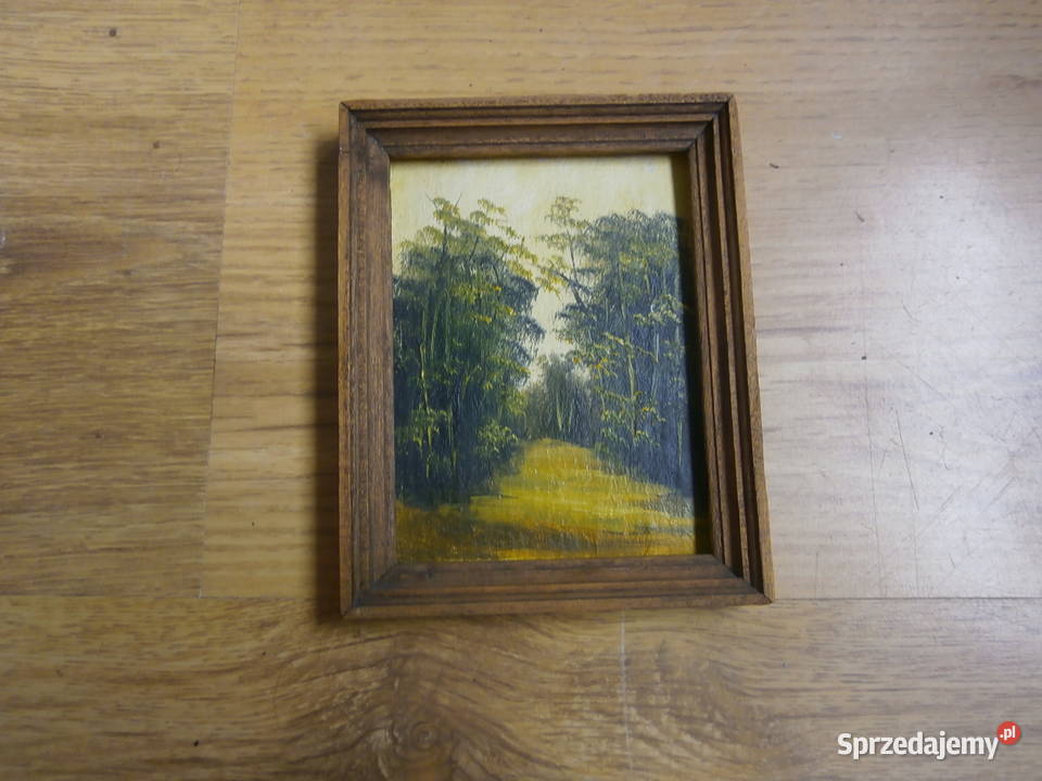 Obrazek malowany w ramce 14x11 rękodzieło Łódź