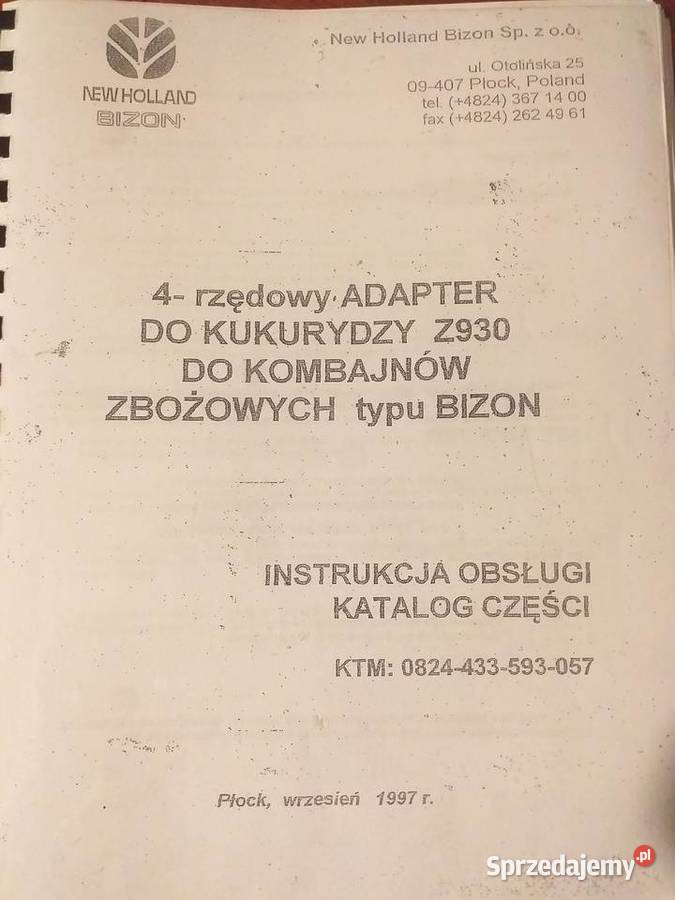 Przystawka do kukurydzy bizon z 930 Kalisz