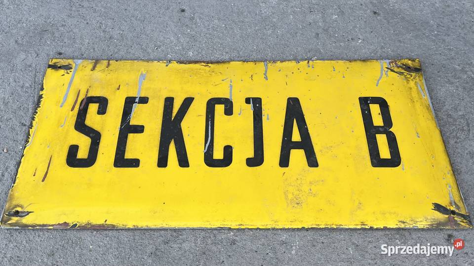 Tablica emaliowana PRL Sekcja B Łowicz