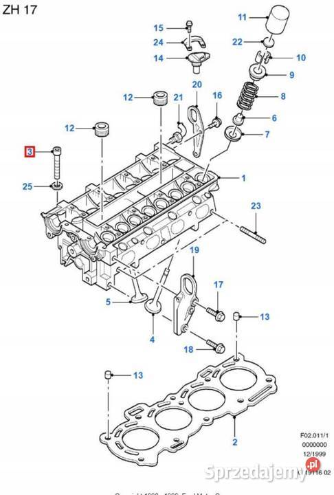 ŚRUBA GŁOWICY CYLINDRÓW FORD FIESTA PUMA 9701 osobowe