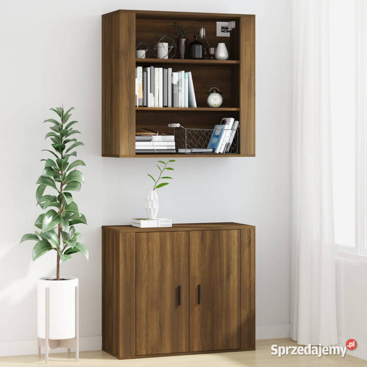 Szafka ścienna brązowy dąb 80x33x80 WM816599 mazowieckie Warszawa