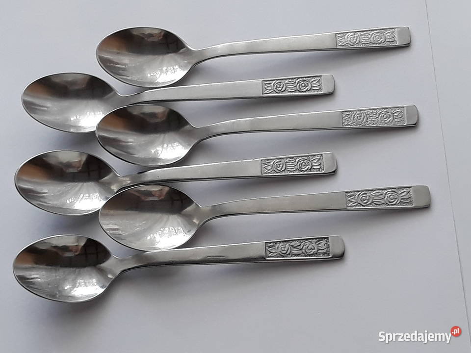 Łyżeczki do herbaty 3 RÓŻE Gerlach sztućce PRL śląskie Dąbrowa Górnicza