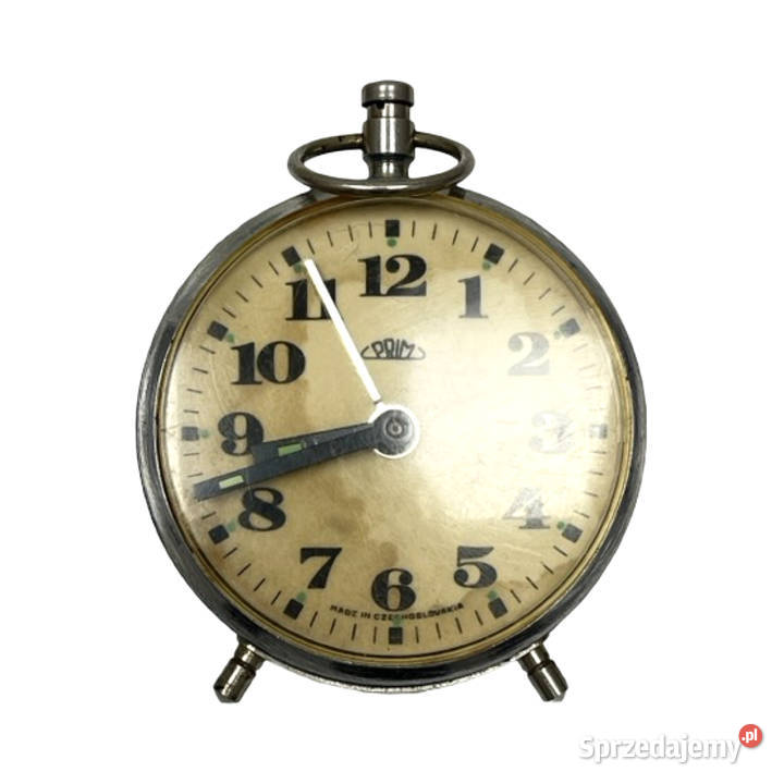 Niebieski mechaniczny budzik z uchwytem PRIM niebieski