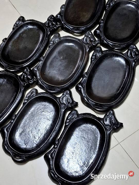 Żeliwny talerz gorący półmisek serwowanie steków małopolskie Kraków