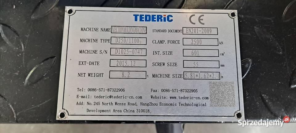 Wtryskarka Tederic D250 robot Switek łódzkie Łowicz