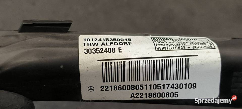 KURTYNA PRAWA MERCEDES W221 S350 A2218600805 Lipno