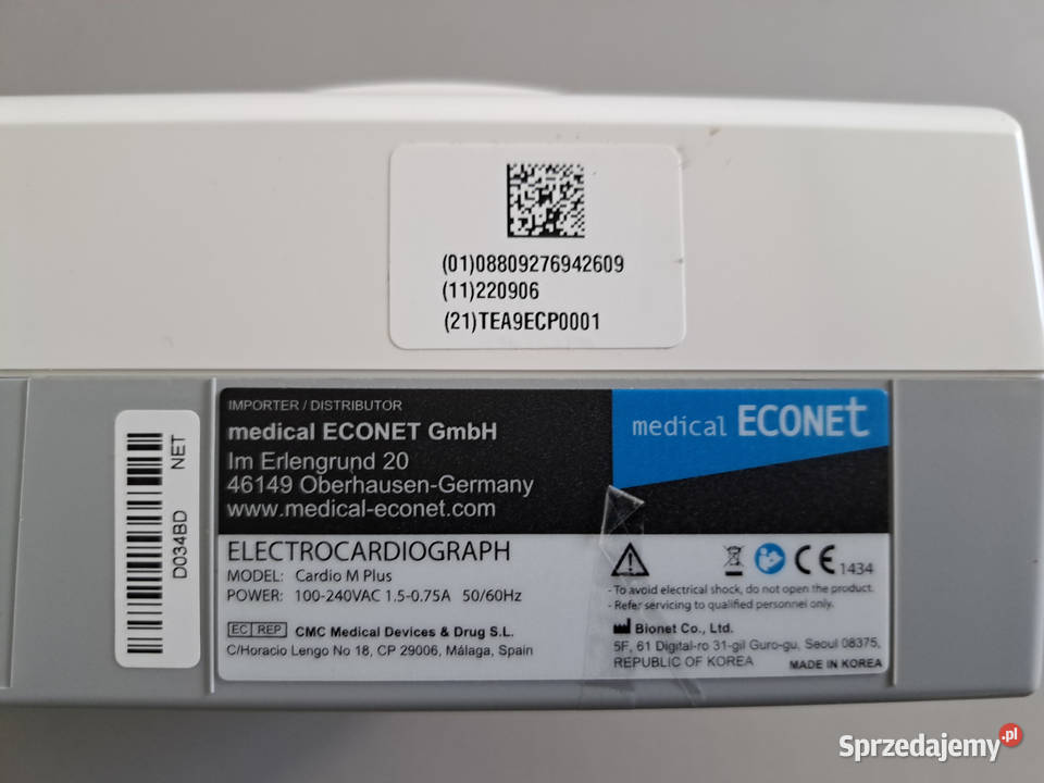 Elektrokardiograf Bionet Cardio M Plus 2024 8694 Sprzęt medyczny Warszawa sprzedam