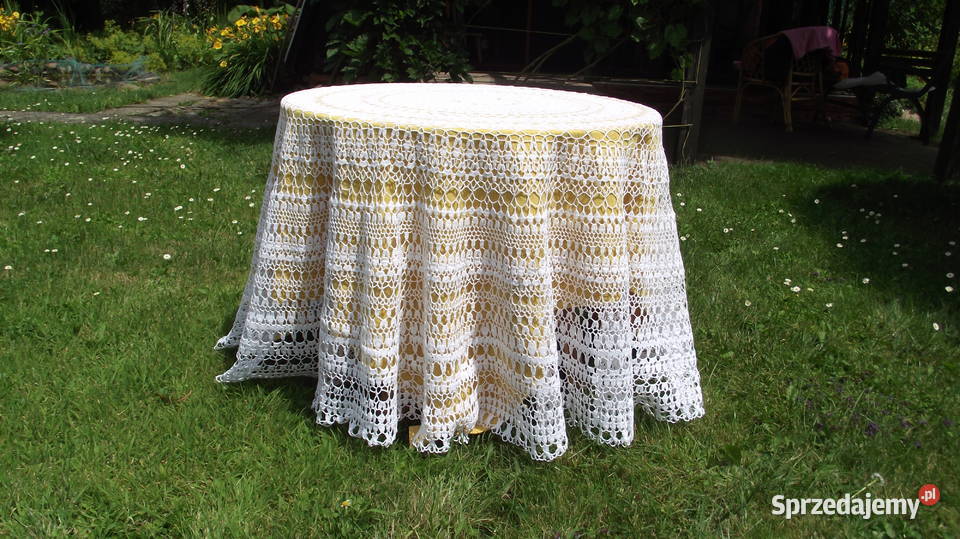 Rękodzieło obrus koronkowy Dom i Ogród Leźnica Wielka-Osiedle sprzedam