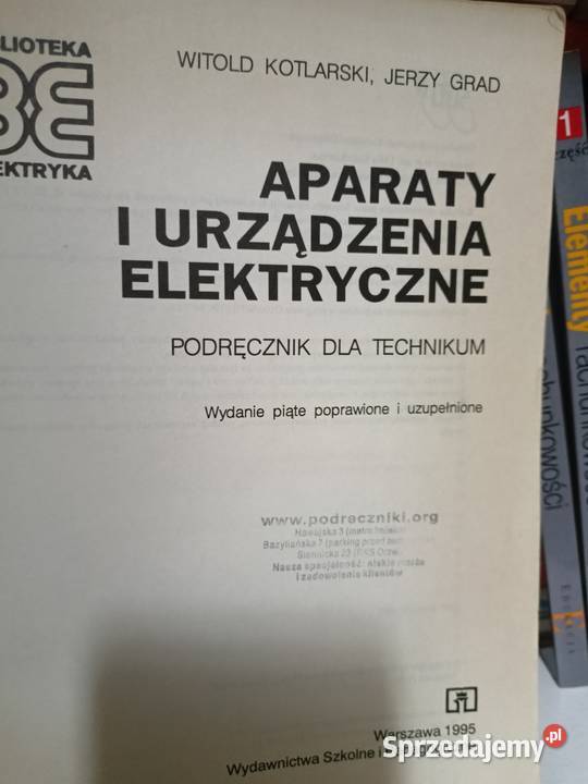 Aparaty i urządzenia elektryczne książki Warszawa sprzedam