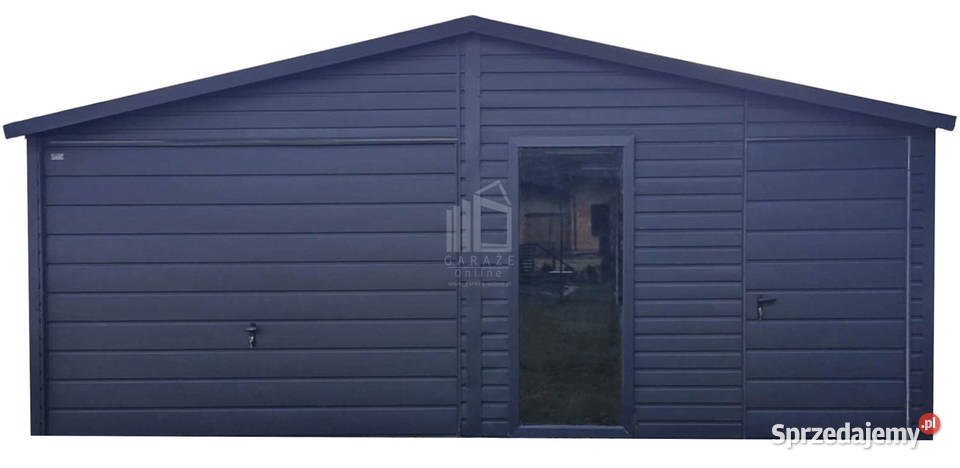Garaż blaszany 6x58m Brama uchylna drzwi okno Szczecinek