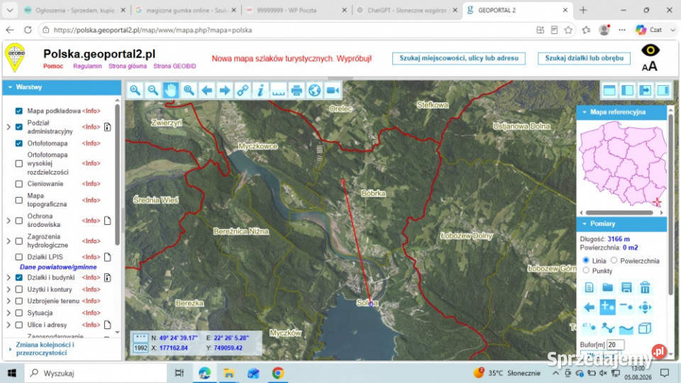 Działka BUDOWLANA 28 arów Bieszczady Bóbrka k Solina
