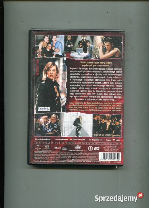 Resident Evil Mila Jovovich Film DVD Szczecin