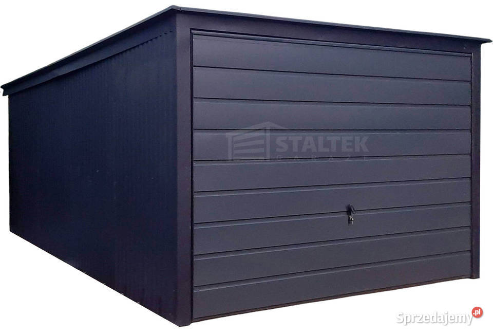 Garaż blaszany 3x5 Brama uchylna antracyt dach 15m2