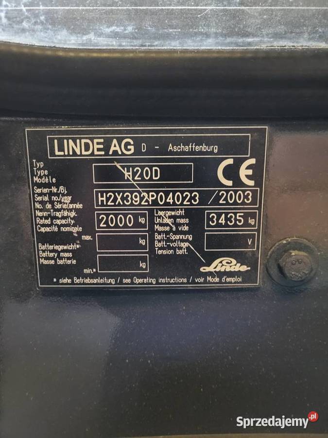 Wózek widłowy Linde H20 D 2003 Magazynowanie Józefów