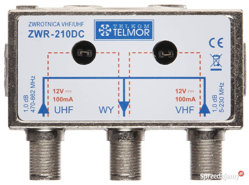 Zwrotnica antenowa VHF i UHF ZWR-210DC Telmor Kielce