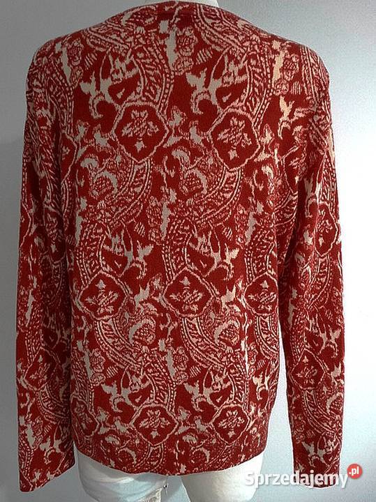 Sweter Kardigan Wełniany 100 Włoska Wełna Merino Łomża