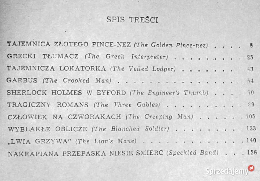 Tajemnica złotego pincenez Arthur Conan Doyle miękka Chełm