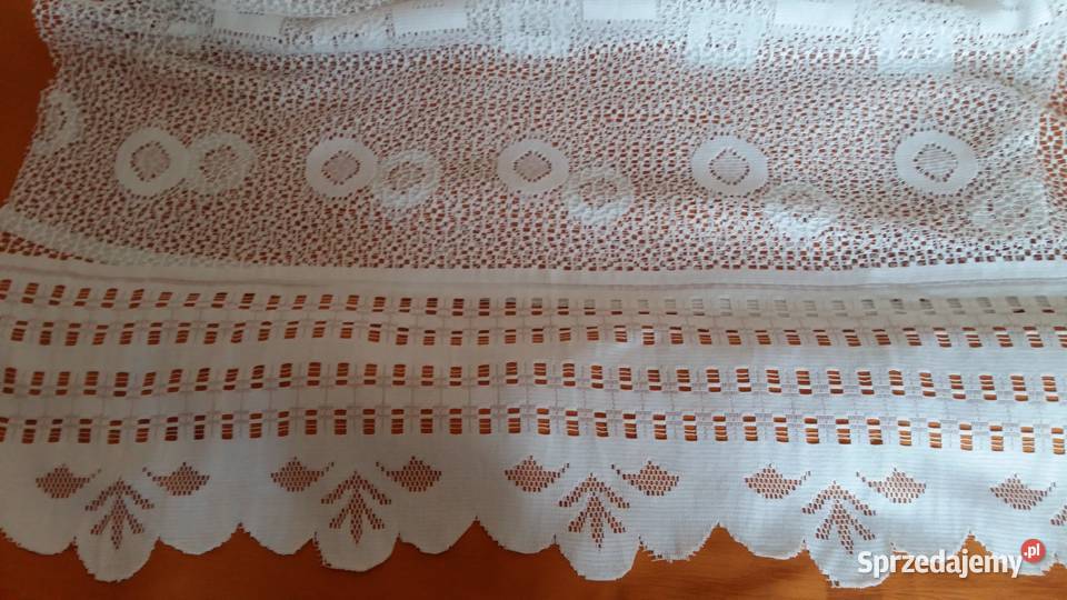 Firanka biała ze szlaczkiem na dole wymiar Łódź