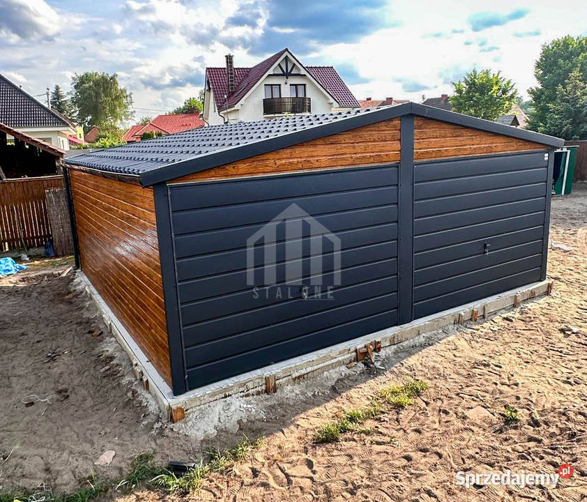 Garaż blaszany 6x5m 2x brama drzwi 2x okno blacha Gniezno