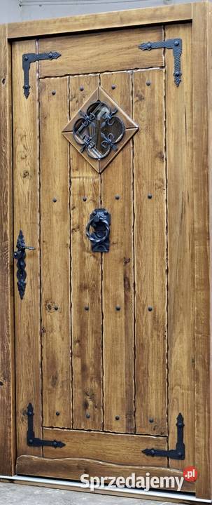 Drzwi DŁUGOSZ drewniane zewnętrzne góralskie Dom i Ogród Ostrów Wielkopolski