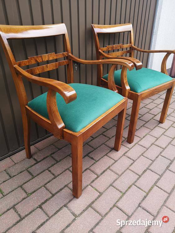 Stary Fotel Krzesło ARTDECO Orzech Gabinetowy