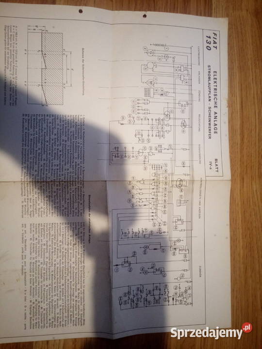 Fiat 130 schemat instalacji elektrycznej