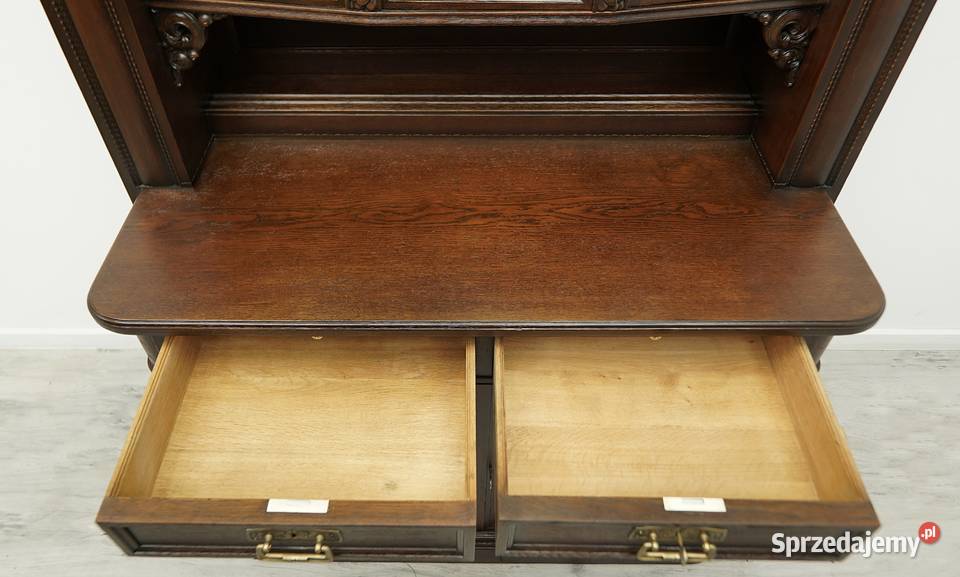 Secesyjny dębowy kredens z końca XIX w renowacji Meble Jerka