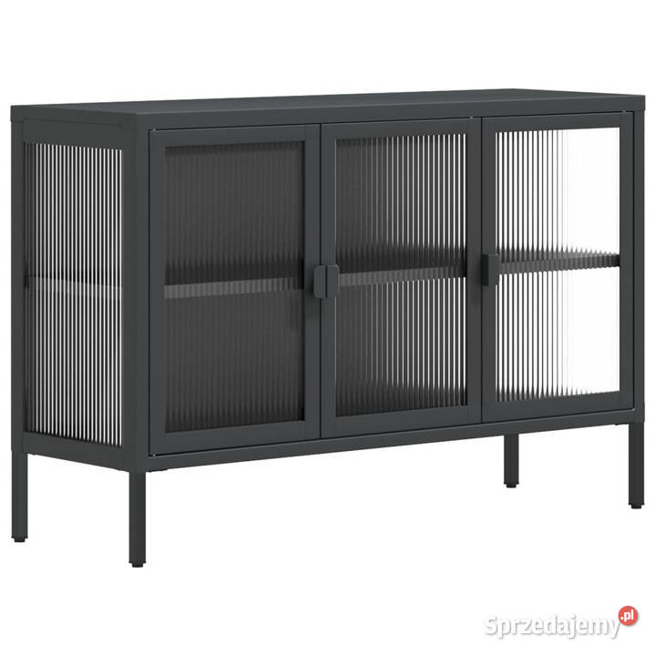 Szafka czarna 105x35x70 szkło i stal WM353002 sprzedam