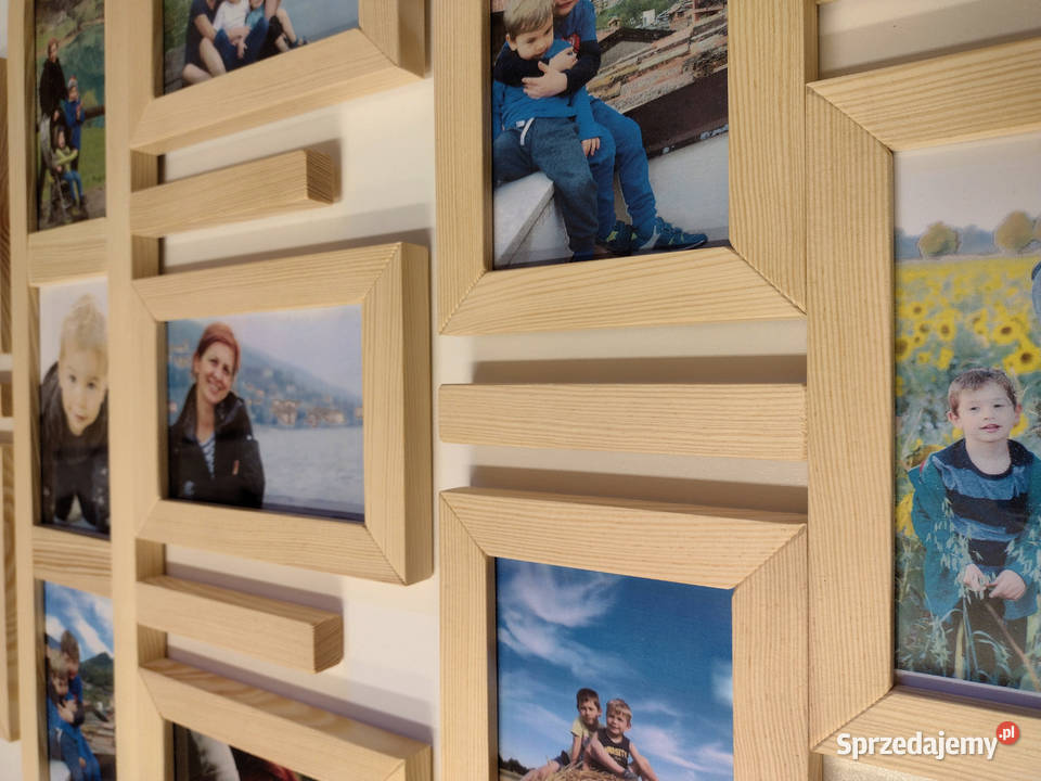 Drewniana Multirama Ramka na 13 zdjęć 10x15 Warszawa