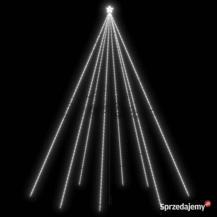 Choinka z lampek 1300 zimnych białych diod LED 8 Warszawa