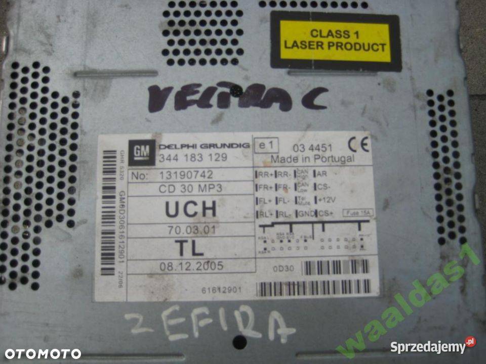 OPEL ZAFIRA B ASTRA H RADIOODTWARZACZ CD 30 MP3 osobowe Rakoniewice