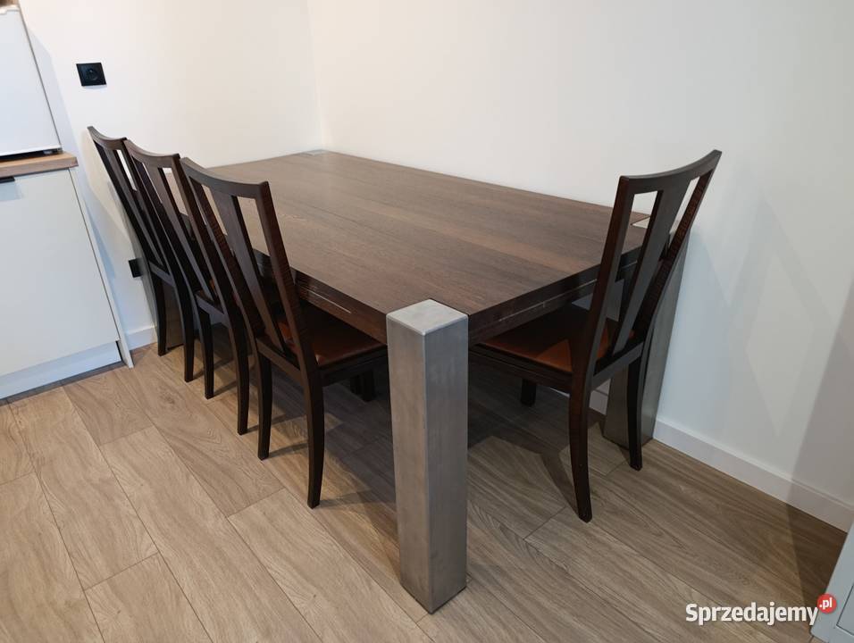 Stół dębowy lite drewno 6 krzeseł Chorzów sprzedam