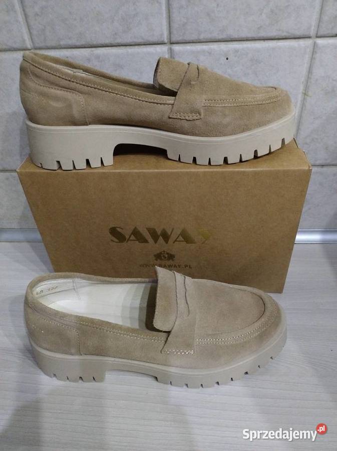 Mokasyny damskie ze skóry zamszowej SAWAY 26cm Lublin