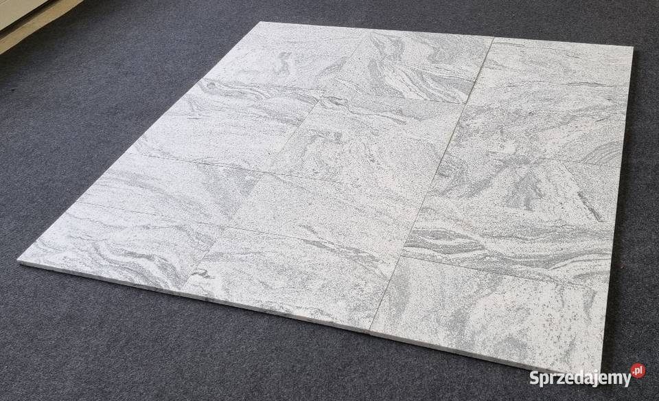 Płytki granit Viscount White płomieniowane taras Bielawa