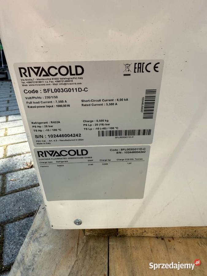 Monoblok sufitowy do komory 230V Rivacold Magazynowanie Paczków