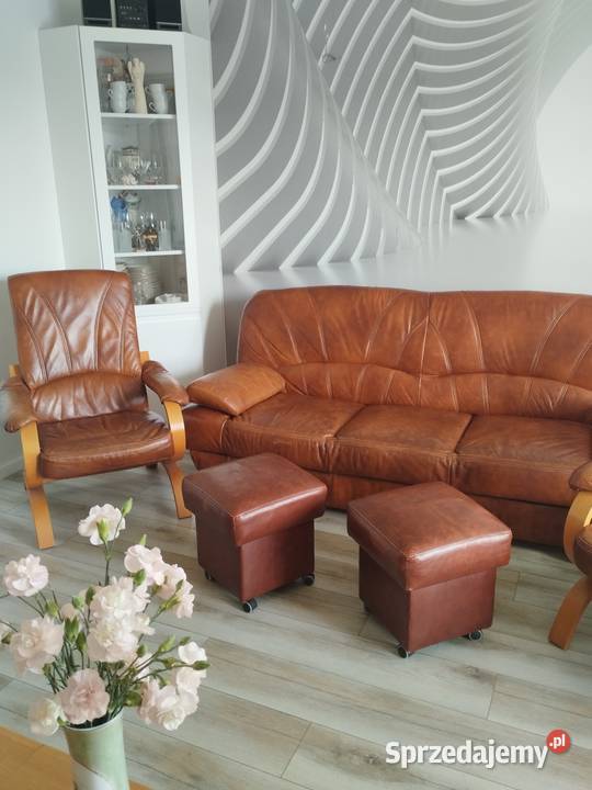 Sofa łóżko skóra zestaw skórzany Bydgoszcz
