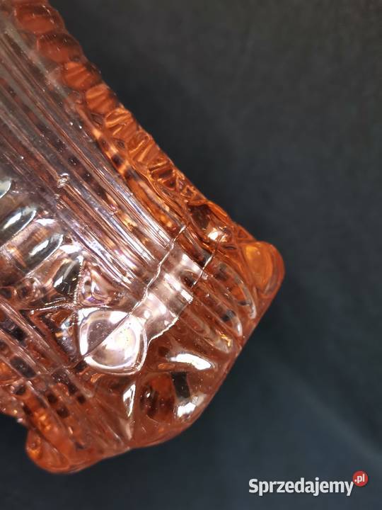 Stary duży różowy wazon HSG Ząbkowice design PRL Katowice