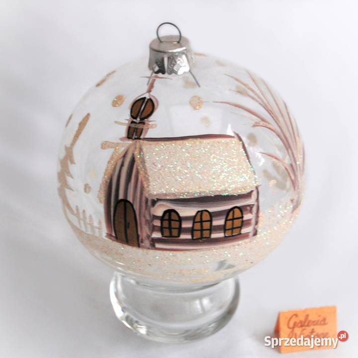 Bombka szklana ręcznie malowana 125 kościół Boże Narodzenie Lublin