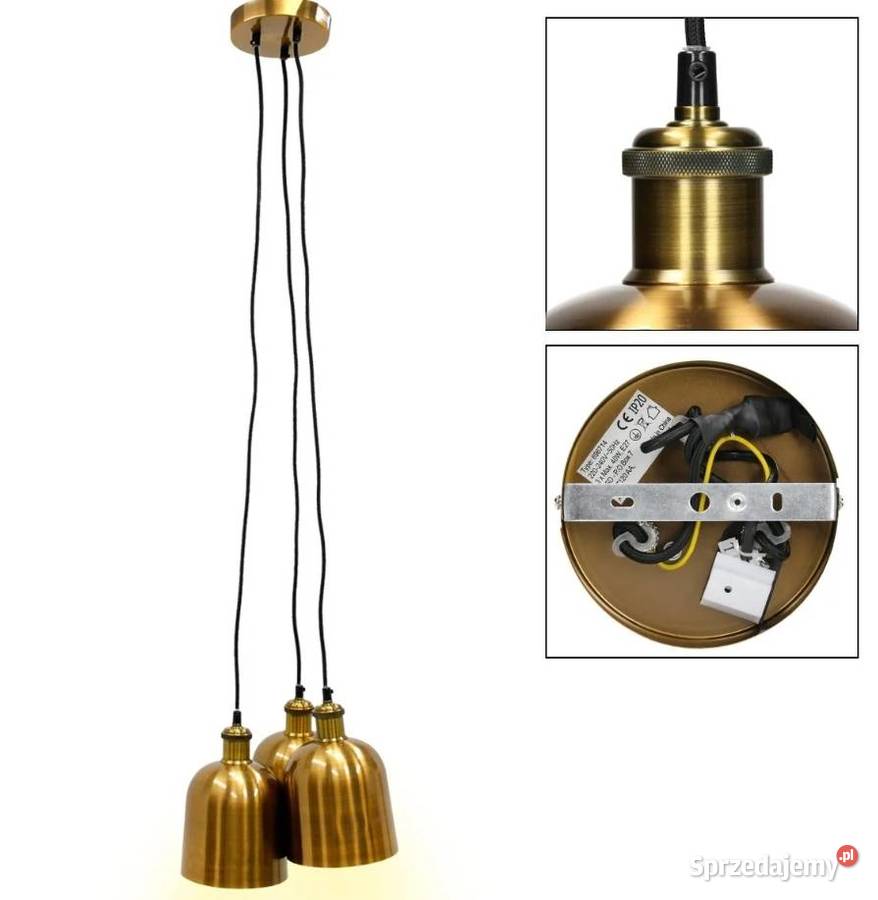 lampa wiszaca złota Abażury i klosze Żary