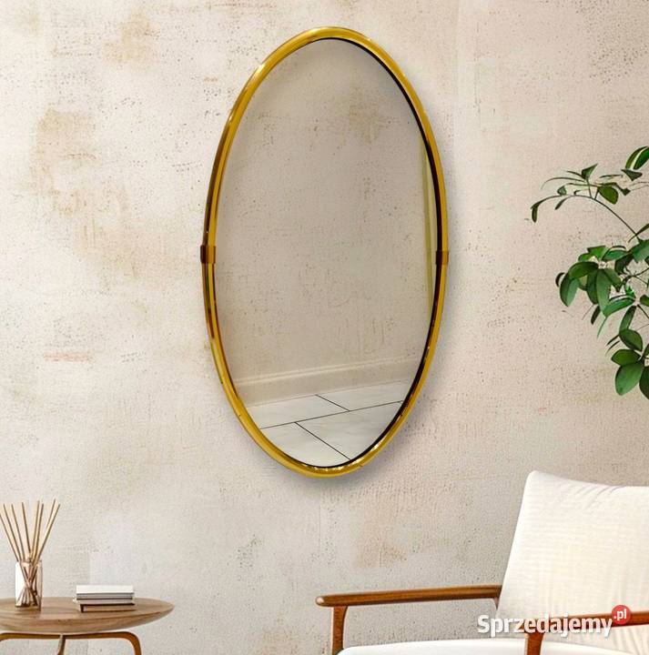 Owalne lustro z lat 60 80x51midcentury modern Kalisz