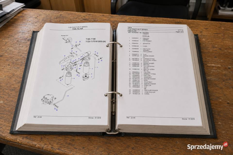 Katalog części do ciągnika VALTRA T 120 798 Poradniki, albumy i reportaże pomorskie Gdańsk sprzedam