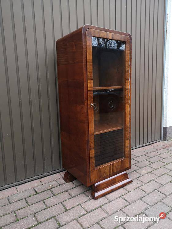 Słupek Witryna ArtDeco Orzech Unikat Stara Antyk