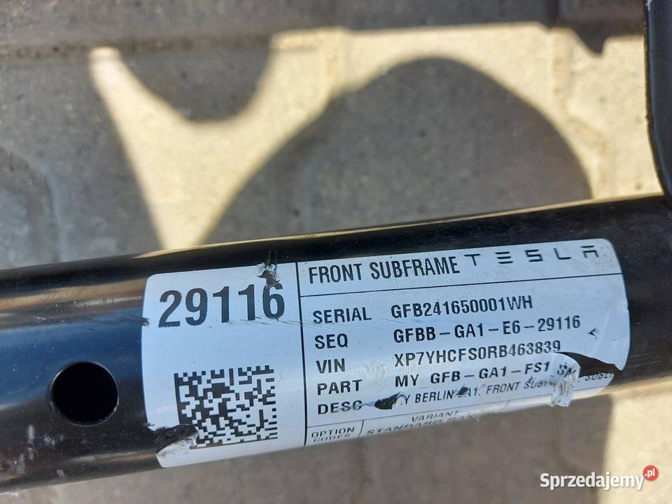 TESLA MODEL Y 2024r WÓZEK SANKI KOŁYSKA PRZÓD dolnośląskie sprzedam