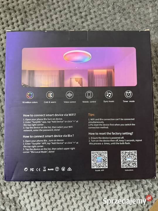 30W Ultrabłyskowa Lampa Sufitowa RGBCW Słupsk sprzedam