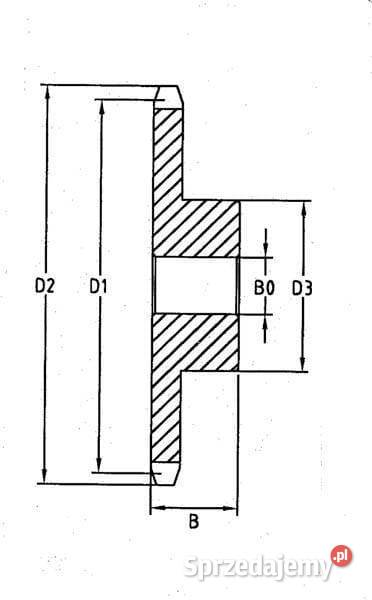 Koło łańcuchowe pojedyncze 19 zębów 12x316
