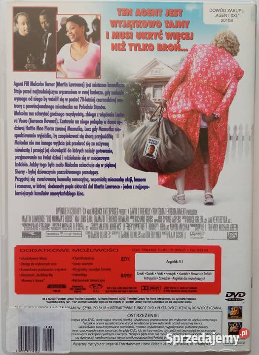 Agent XXL DVD Martin Lawrence Nia Long 1 płyta Łódź