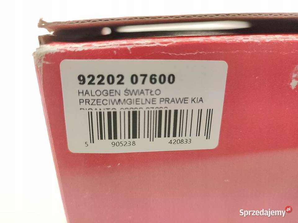 HALOGEN LAMPA PRZECIWMGIELNA PRAWE KIA PICANTO