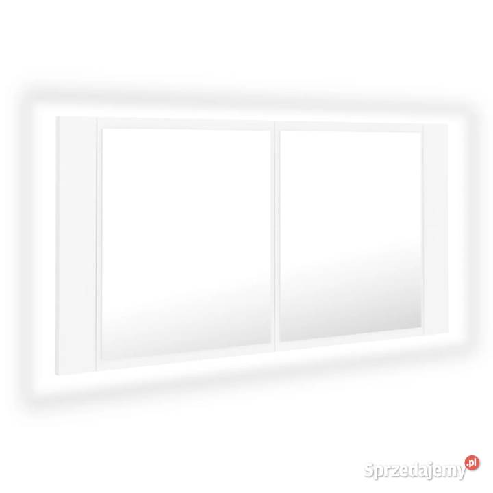 Szafka łazienkowa z lustrem i LED biała 90x12x45 mazowieckie